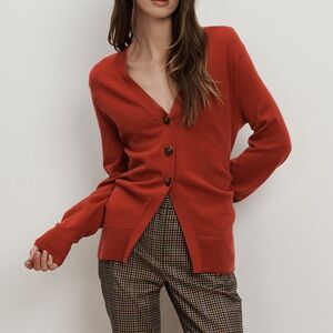 NWOT Veronica Beard Lamotte Cashmere Cardigan size S in Carnelian Red